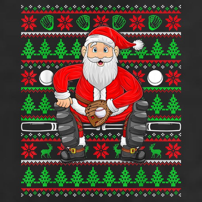 Xmas Ugly Sweater Style Santa Playing Baseball Christmas 11oz C Handle Ceramic Mug