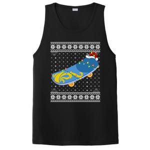 Xmas Ugly Santa Lighting Skateboarding Christmas Gift PosiCharge Competitor Tank