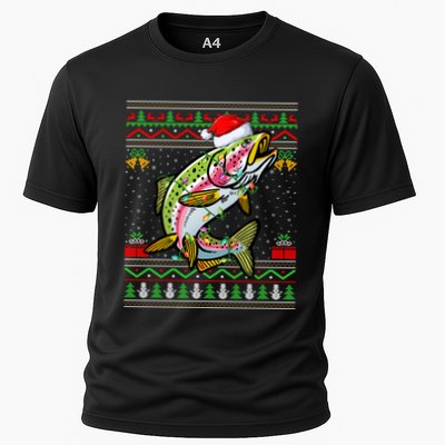 Xmas Ugly Style Santa Rainbow Trout Fish Christmas Gift Performance Shirt