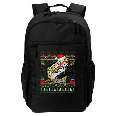 Xmas Ugly Style Santa Rainbow Trout Fish Christmas Gift Backpack