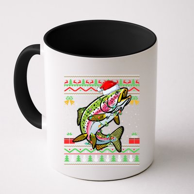 Xmas Ugly Style Santa Rainbow Trout Fish Christmas Gift Mug