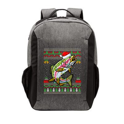Xmas Ugly Style Santa Rainbow Trout Fish Christmas Gift Vector Backpack