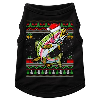 Xmas Ugly Sweater Style Santa Rainbow Trout Fish Christmas Meaningful Gift Doggie Tank