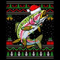 Xmas Ugly Sweater Style Santa Rainbow Trout Fish Christmas Meaningful Gift Cooling Performance Crew T-Shirt