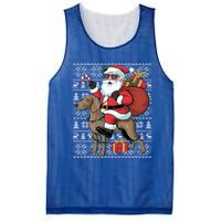 Xmas Ugly Santa Riding Rhodesian Ridgeback Dog Christmas Gift Mesh Reversible Basketball Jersey Tank