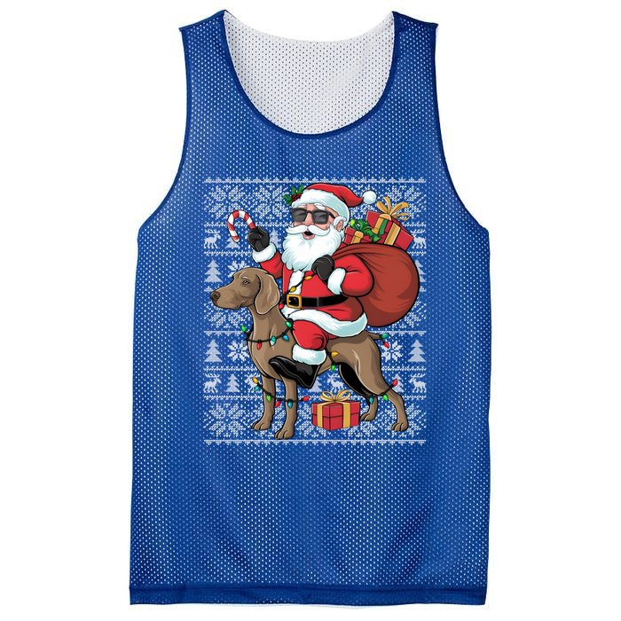 Xmas Ugly Santa Riding Rhodesian Ridgeback Dog Christmas Gift Mesh Reversible Basketball Jersey Tank