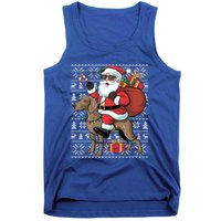 Xmas Ugly Santa Riding Rhodesian Ridgeback Dog Christmas Gift Tank Top