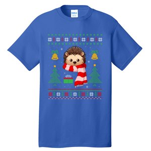 Xmas Ugly Style Hedgehog Christmas Gift Tall T-Shirt