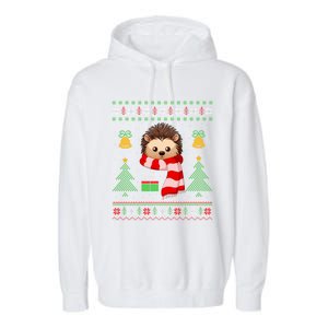 Xmas Ugly Style Hedgehog Christmas Gift Garment-Dyed Fleece Hoodie