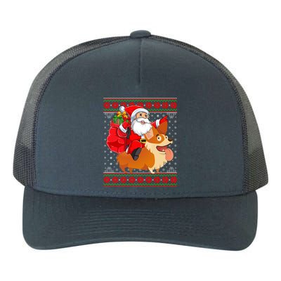 Xmas Ugly Santa Riding Cardigan Welsh Corgi Dog Christmas Cool Gift Yupoong Adult 5-Panel Trucker Hat