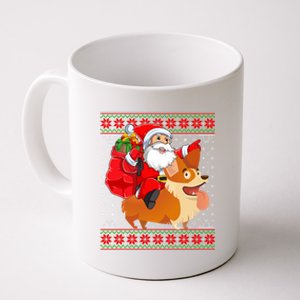 Xmas Ugly Santa Riding Cardigan Welsh Corgi Dog Christmas Cool Gift Coffee Mug