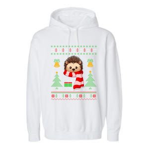 Xmas Ugly Style Hedgehog Christmas Meaningful Gift Garment-Dyed Fleece Hoodie