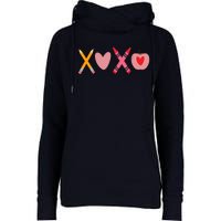 Xoxo Valentines Day School Holiday Womens Funnel Neck Pullover Hood