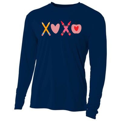 Xoxo Valentines Day School Holiday Cooling Performance Long Sleeve Crew