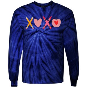 Xoxo Valentines Day School Holiday Tie-Dye Long Sleeve Shirt