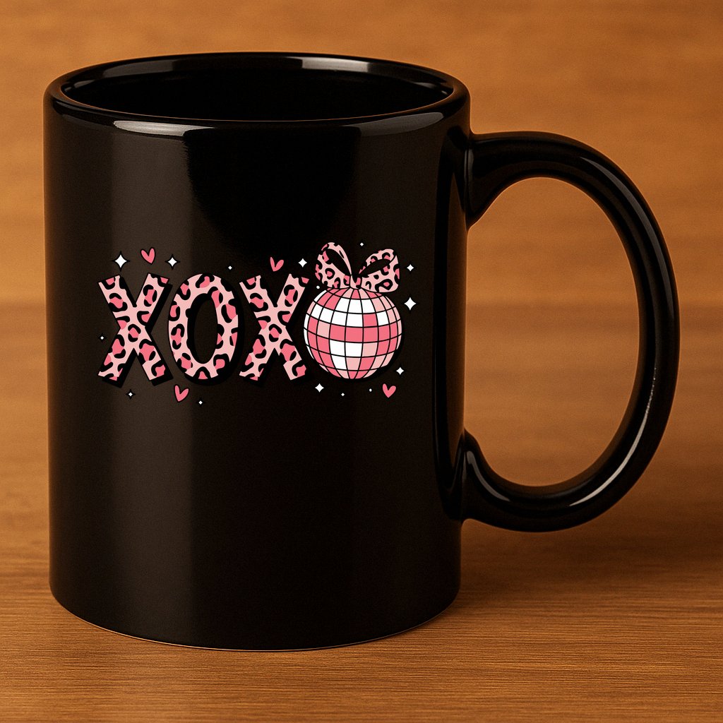 Xoxo Valentines Day Retro 11oz C Handle Ceramic Mug