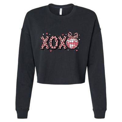 Xoxo Valentines Day Retro Cropped Pullover Crew