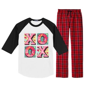 Xoxo ValentineS Day Theme Raglan Sleeve Pajama Set