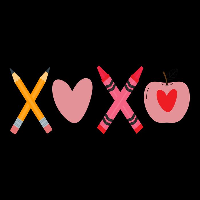 Xoxo Valentines Day Pencil Apple School 16 in Basic Backpack