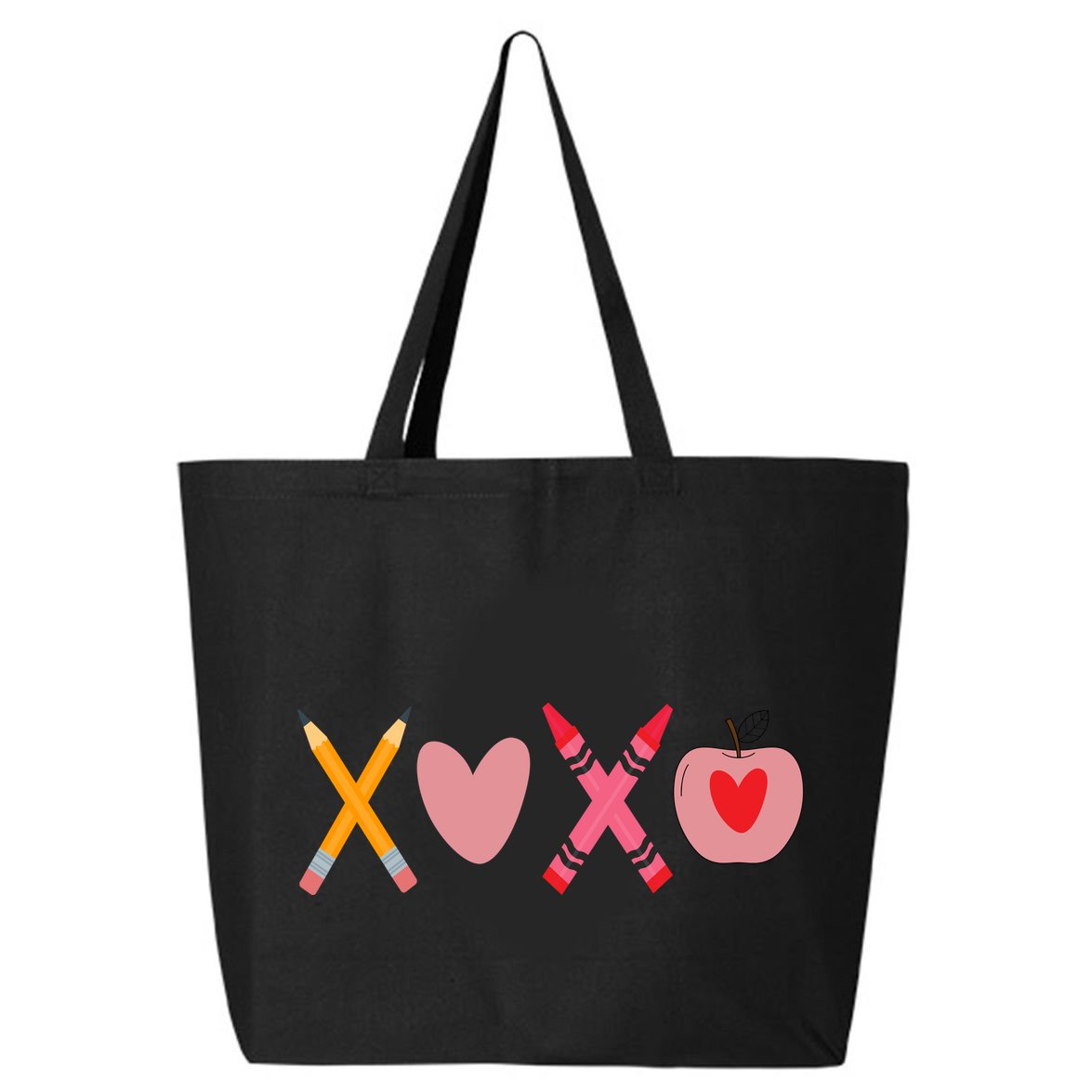 Xoxo Valentines Day Pencil Apple School 25L Jumbo Tote