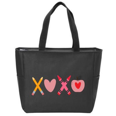 Xoxo Valentines Day Pencil Apple School Zip Tote Bag