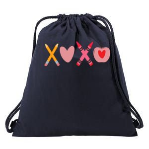 Xoxo Valentines Day Pencil Apple School Drawstring Bag