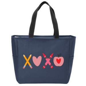 Xoxo Valentines Day Pencil Apple School Zip Tote Bag