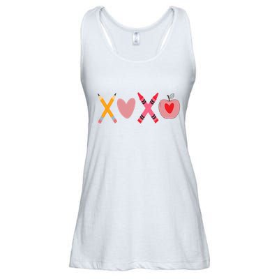 Xoxo Valentines Day Pencil Apple School Ladies Essential Flowy Tank