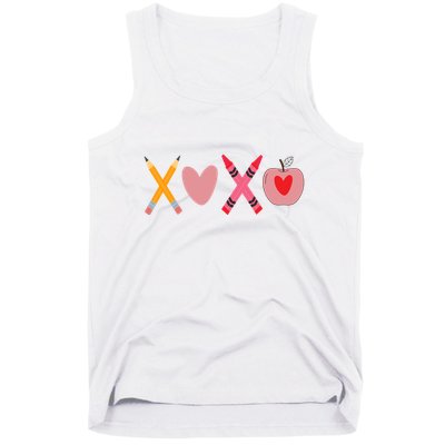 Xoxo Valentines Day Pencil Apple School Tank Top