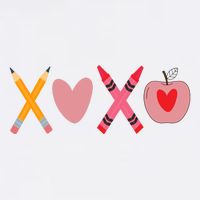 Xoxo Valentines Day Pencil Apple School Visor