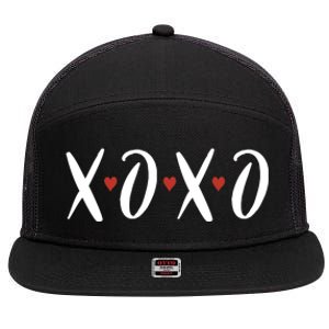 XOXO Valentines Day Heart 7 Panel Mesh Trucker Snapback Hat