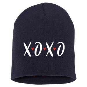 XOXO Valentines Day Heart Short Acrylic Beanie