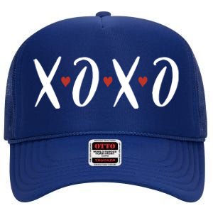 XOXO Valentines Day Heart High Crown Mesh Back Trucker Hat