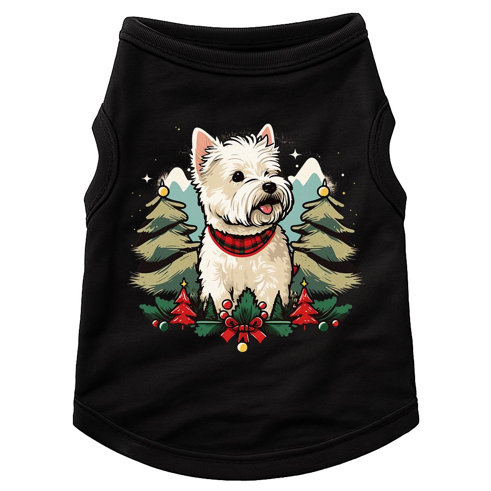 Xmas West Highland White Terrier Santa on Christmas Westie Doggie Tank