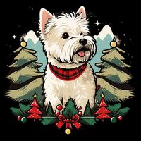 Xmas West Highland White Terrier Santa on Christmas Westie Doggie Tank