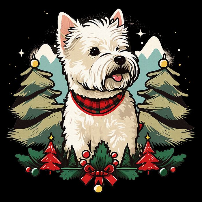Xmas West Highland White Terrier Santa on Christmas Westie Doggie Tank
