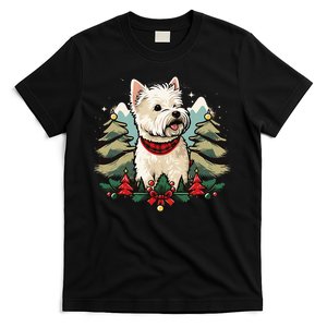 Xmas West Highland White Terrier Santa on Christmas Westie T-Shirt