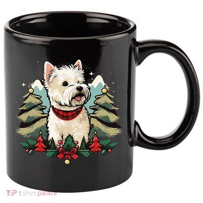Xmas West Highland White Terrier Santa on Christmas Westie 11oz C Handle Ceramic Mug