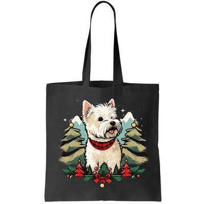 Xmas West Highland White Terrier Santa on Christmas Westie Bag