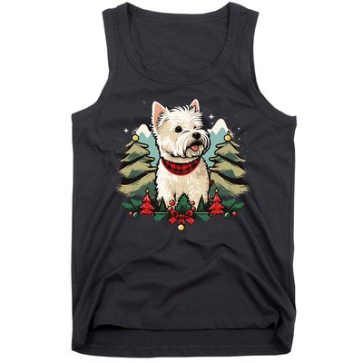 Xmas West Highland White Terrier Santa on Christmas Westie Tank Top