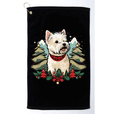 Xmas West Highland White Terrier Santa on Christmas Westie Golf Towel