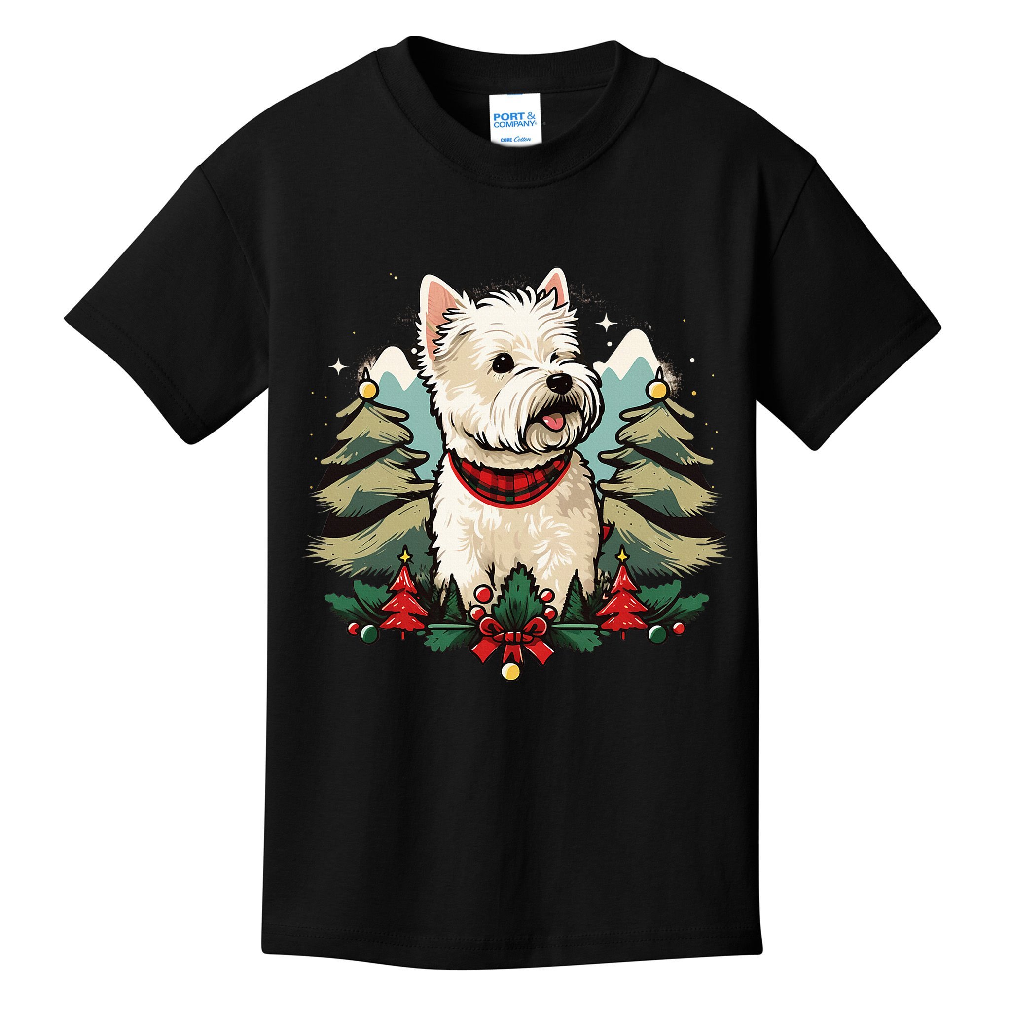 Xmas West Highland White Terrier Santa on Christmas Westie Kids T-Shirt