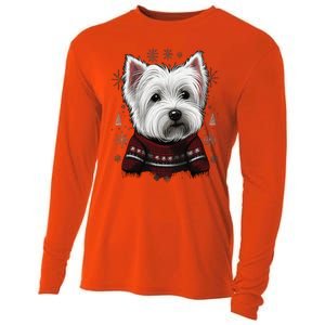 Xmas West Highland White Terrier Santa On Christmas Westie Cool Gift Cooling Performance Long Sleeve Crew