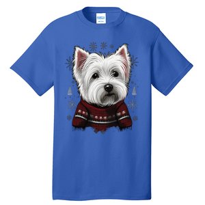 Xmas West Highland White Terrier Santa On Christmas Westie Cool Gift Tall T-Shirt