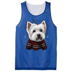 Xmas West Highland White Terrier Santa On Christmas Westie Cool Gift Mesh Reversible Basketball Jersey Tank