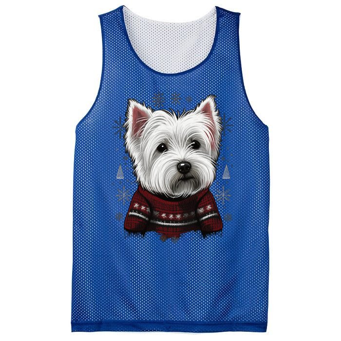 Xmas West Highland White Terrier Santa On Christmas Westie Cool Gift Mesh Reversible Basketball Jersey Tank