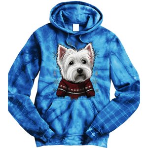 Xmas West Highland White Terrier Santa On Christmas Westie Cool Gift Tie Dye Hoodie