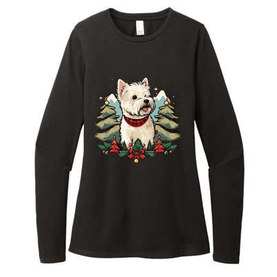 Xmas West Highland White Terrier Santa On Christmas Westie Womens CVC Long Sleeve Shirt