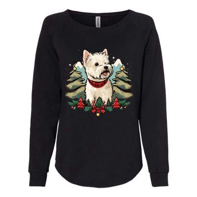 Xmas West Highland White Terrier Santa On Christmas Westie Womens California Wash Sweatshirt