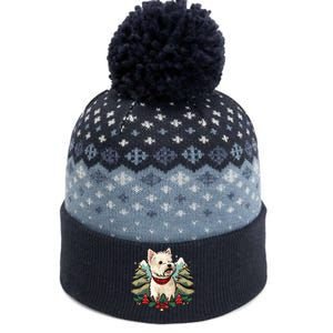 Xmas West Highland White Terrier Santa On Christmas Westie The Baniff Cuffed Pom Beanie